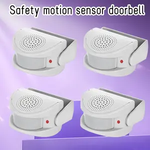(4 pack) doorbell sensor store door welcomer, custom welcome voice reminder, home electronic doorbell, visitor alarm commercial anti-theft door opening security motion sensor doorbell surprises