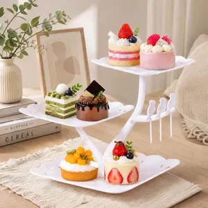 3-Tier European-Style Cake Fruit Plate, Living Room Candy Dish for Home & Festive Party Supplies