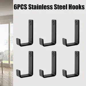 6 Pack Heavy Duty Stainless Steel Outdoor Wall Hooks for Hanging Towel,Coat,Backpack,Keys,Robe & Towel Hook,Home Supplies Hangable Garage