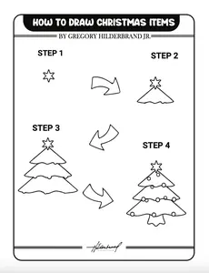 How to Draw Christmas Items  | Easy Step-by-Step Holiday Drawing Book