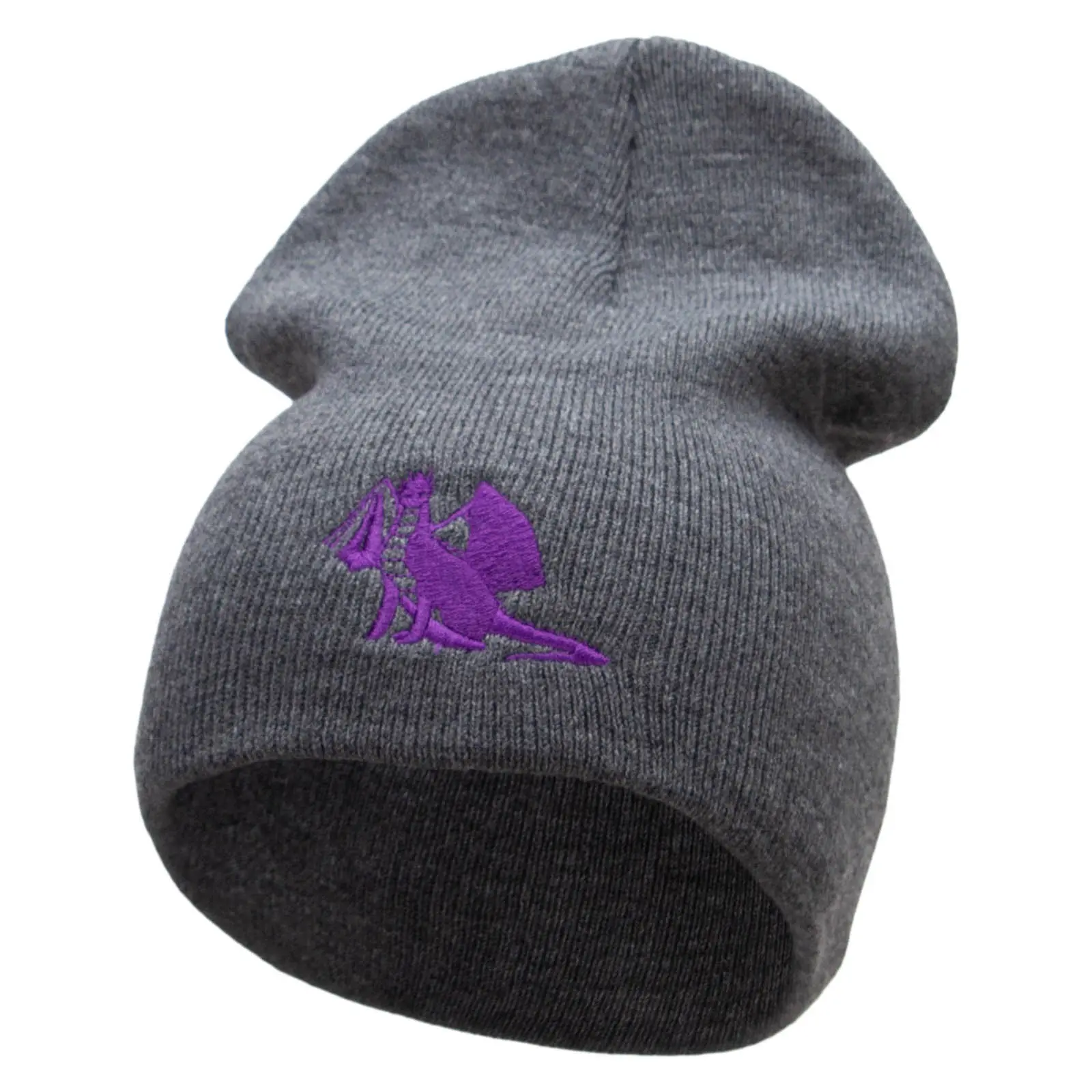 Made in USA Dragon Wing Embroidered 8 Inch Short Beanie