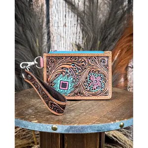 Myra Bag - Pride of Prickly Pears Card Holder in Brown and Blue