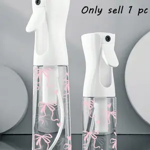 Bow Tie Pattern  Push-Type High Pressure Spray Bottle, 200ml/300ml/500ml Cosmetic Water Container, High Pressure Continuous White Automatic Airless Mist Sprayer Bottle,Clear PET Refillable Travel Spray Bottle, Multi-purpose Fine Mist Spray Bottle.