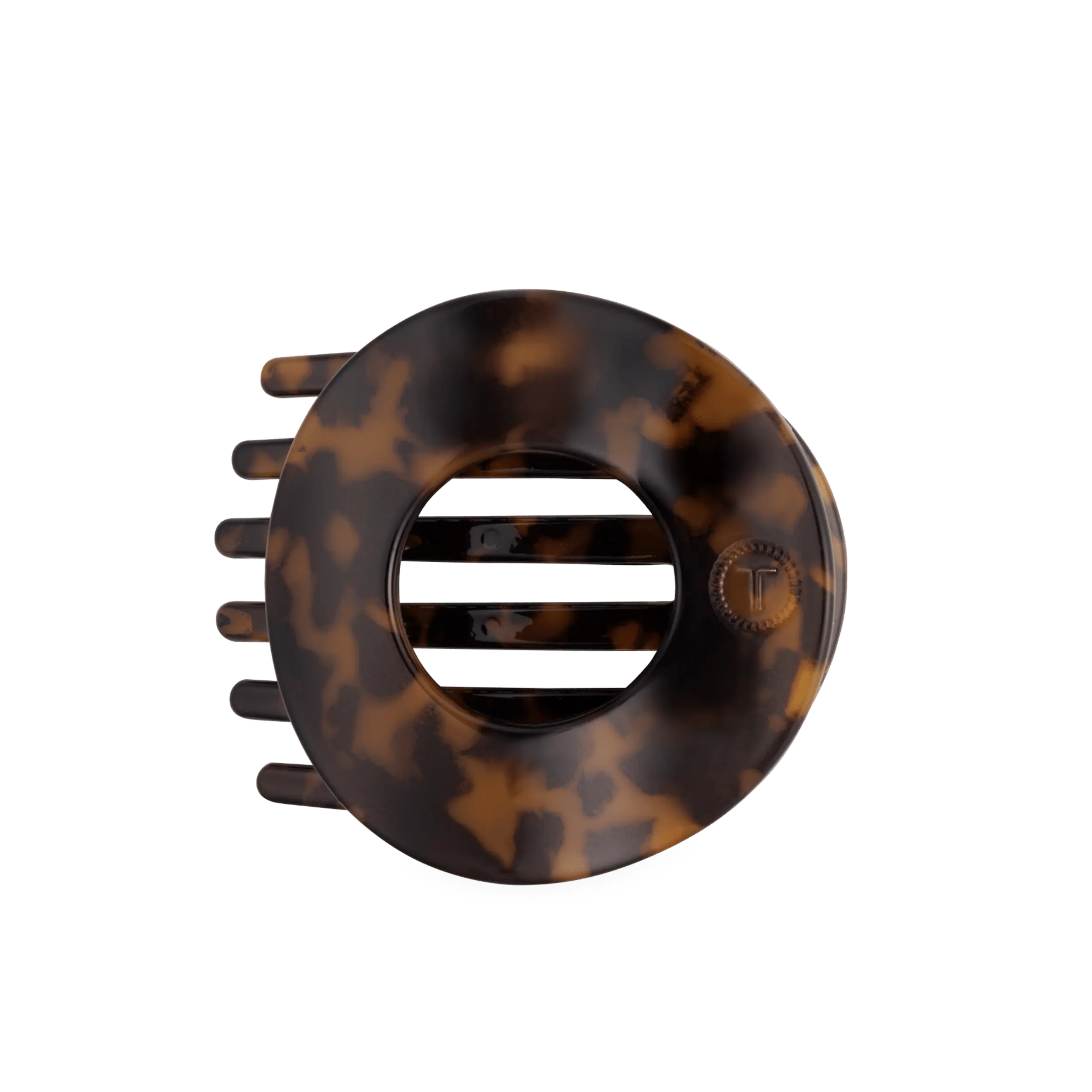 Tortoise Large Flat Circle Hair Clip