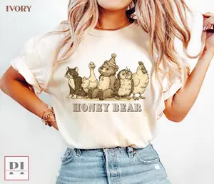 Little Bear Shirt Comfort Colors®, Vintage Storybook Bear & Friends Tee, Woodland Animal Shirt, Cottagecore Gift, Cute Nostalgic Bear Shirt