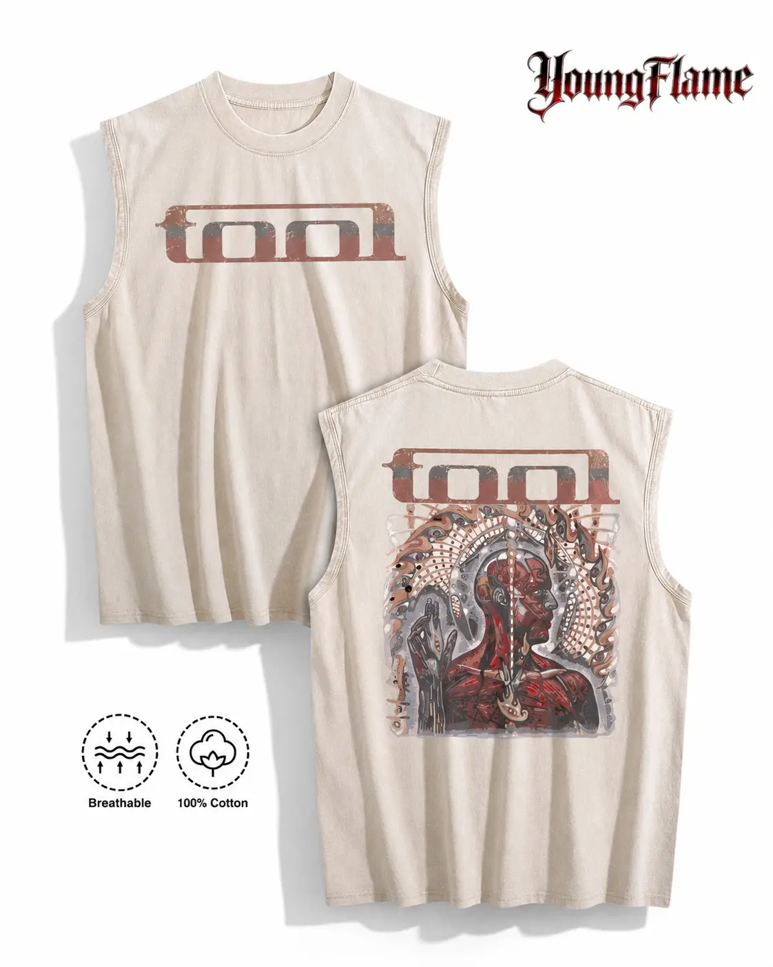 Men Summer Tank Top Spiritual Mind Anatomy graphic tees A comfortable summer gift Vintage streetwear y2k clothing Washed Sleeveless Shirt Acid T-Shirts