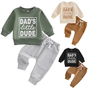 Toddler Baby Boy Fall Winter Clothes Letter Graphic Long Sleeve Sweatshirt Pullover Tops Joggers Pants Outfit Sets #Springtok