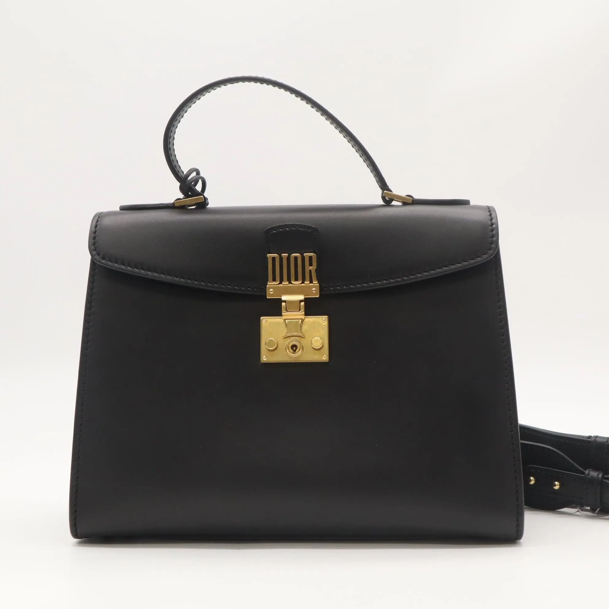 Pre-owned Dior leather Top handle bag Dioraddict Medium Twins B22876