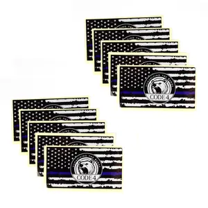 Patriotic Thin Blue Line Sticker American Police Honor Symbol Waterproof Vinyl Decal for Car Truck SUV Laptop Window Vehicle Exterior Decoration(Free Red Card)