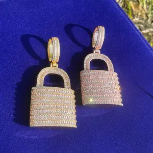 [ICE HUE]18K Gold Vacuum Plated Copper with 5A+ Sri Lanka Zircon Padlock Pendant With Necklace Miami Italy Mexico & Micro Inspired for Women & Men Luxury Jewelry,Daily Wear,Casual Fashion,Gift Idea,,Classic,Hip Hop,Simple,Sporty Style