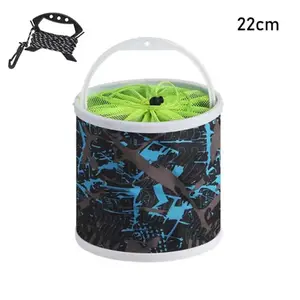 1Pcs Thickened Folding Fishing Bucket Portable Multifunctional Outdoor Water  Hard Bottom Canvas Water Collection