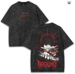 Nagumo Yoichi Sakamoto Days Oversized Washed Tee 260GSM with Dice Dark Red Back Print | Collector Anime Streetwear Drop
