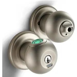 Fingerprint Door Lock,  Fingerprint Door Knob with Lock, Biometric Door Lock, Keyless Thumbprint Entry Door Lock for Bedrooms, Hotels, Apartments, Offices and Garages