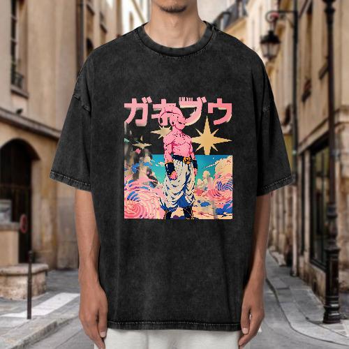 Kid Buu Graphic T-Shirt, Vintage Anime T-Shirt, Crew Neck Casual Cotton, Trending, Unisex Anime Tee, Suitable for Men's and Women's Streetwear Gifts