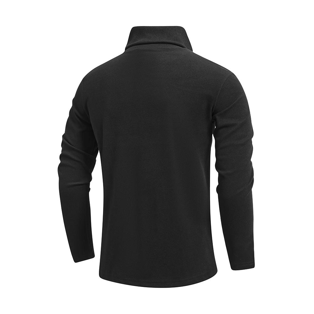 Men’s high-neck fleece sweatshirt, warm and soft fleece base layer, stretchy slim-fit close-fitting underwear, long-sleeve inner top for autumn and winter