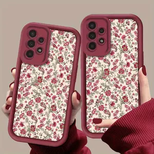 Phone Case - Fresh Floral Pattern Phone Case for Galaxy A01/A02S/A03/A03S/A05/A10S/A11/A12/A13/A14 5G/A15 4G/A20S/A21S/A22/A23/A30S/A31/A32/A34/A50/A51/A52/A52S 5G/A53 5G/A54 5G/S21/S22 5G/S22+ 5G/S22 Ultra 5G/S23/S23+ TPU Drop-Proof Protective Soft