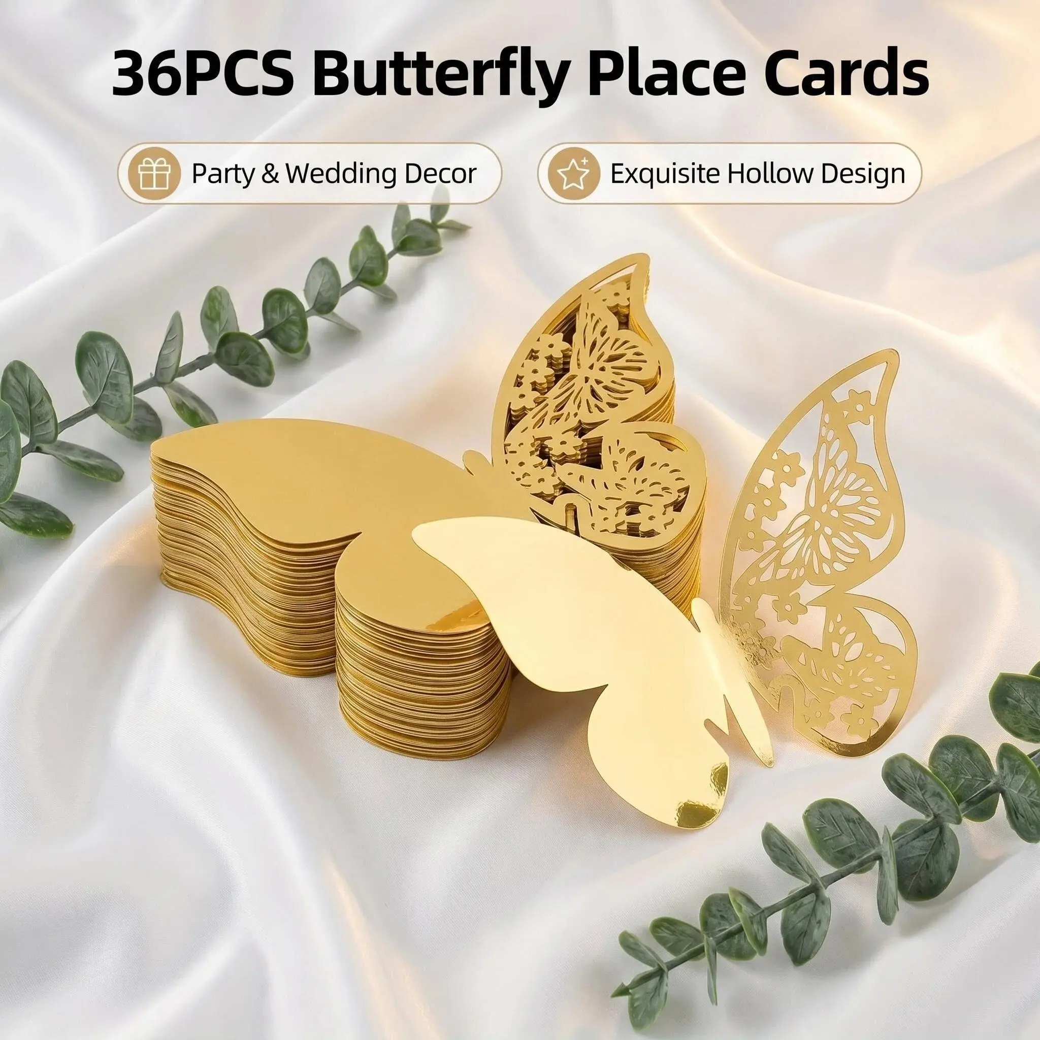 36 Elegant Butterfly Seat Cards, Multi-Color Paper Name Tags, Wedding Party Christmas Birthday Decor, Versatile Use, Handmade Craftsmanship, Holiday Essentials