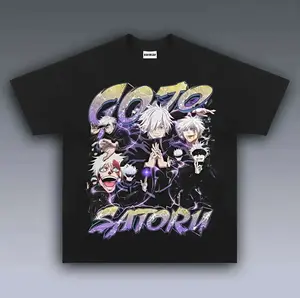 GOJO SATORU Youth T-shirt, Cartoon Fan T-shirt, Cotton Anime Fan Gifts for Boys Girls