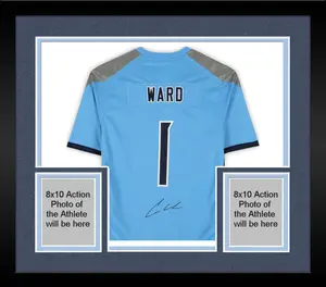 Framed Cameron Ward Tennessee Titans Autographed Nike Baby Blue Game Jersey - Fanatics Authentic Certified