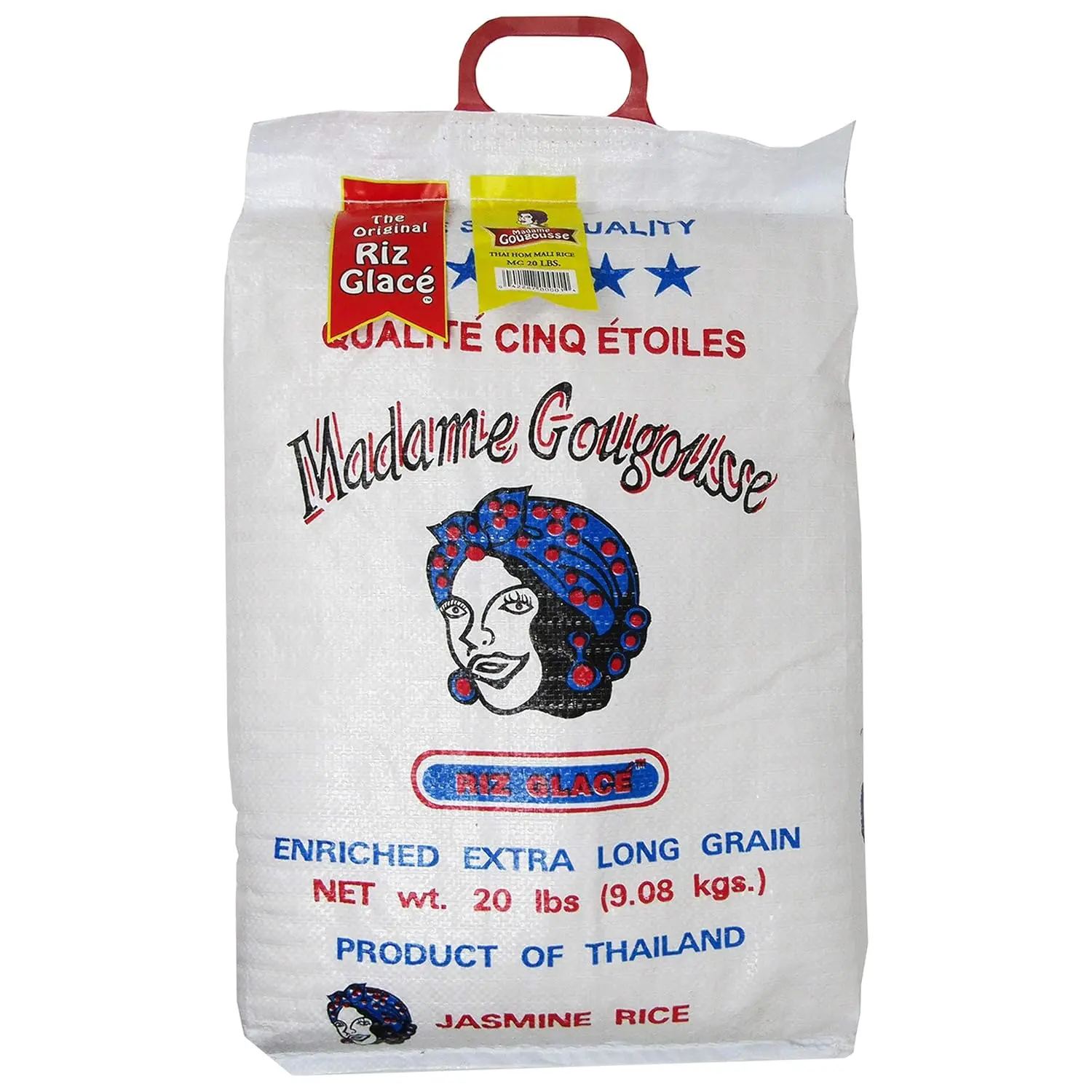 Madame Gougousse Premium Organic White Rice - 20 lbs (9.19 kg) Bulk Bag, Aromatic Long-Grain Rice for All Ages' Cooking Needs