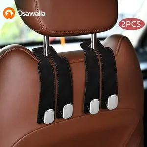 Headrest Hooks for Car, Car Seat Back Organizer Storage Hook, Double Hook Car Seat Hooks for Hanger Purses and Bags, Leather Purse Holder for Car