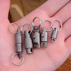 Double Head Buckle, 360° Rotating Titanium Alloy Keychain, Stainless Steel Universal Connector, Durable & Versatile Accessory