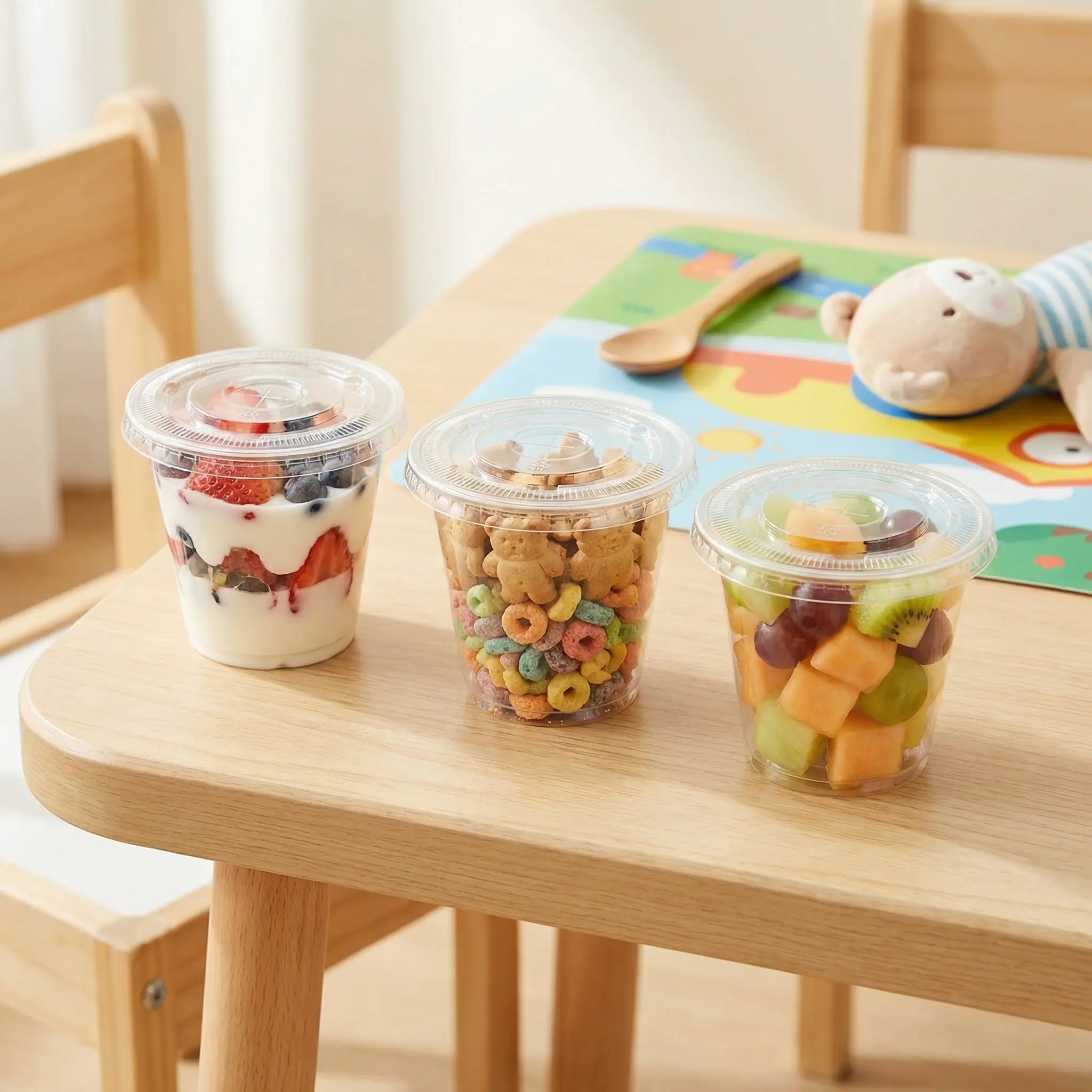 50 Pack 9/10 oz Mini Dessert Cups with Lids & Spoons Clear PET Plastic  Parfait Cups for Pudding Fruit Parties BPA-Free Disposable Set Ideal for  Birthdays Weddings & Catering Events - TikTok Shop