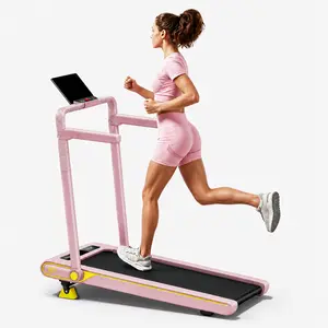 Pink Foldable Treadmill for Home – 3-in-1 Walking Pad with Handle Bar, Quiet Portable Treadmill for Apartment Cardio & Daily Fitness