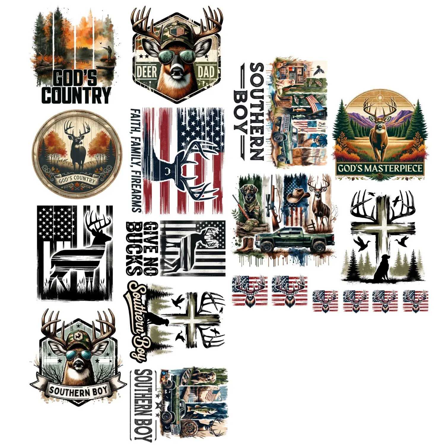 Hunting Premade Gangsheet 13 Transfers