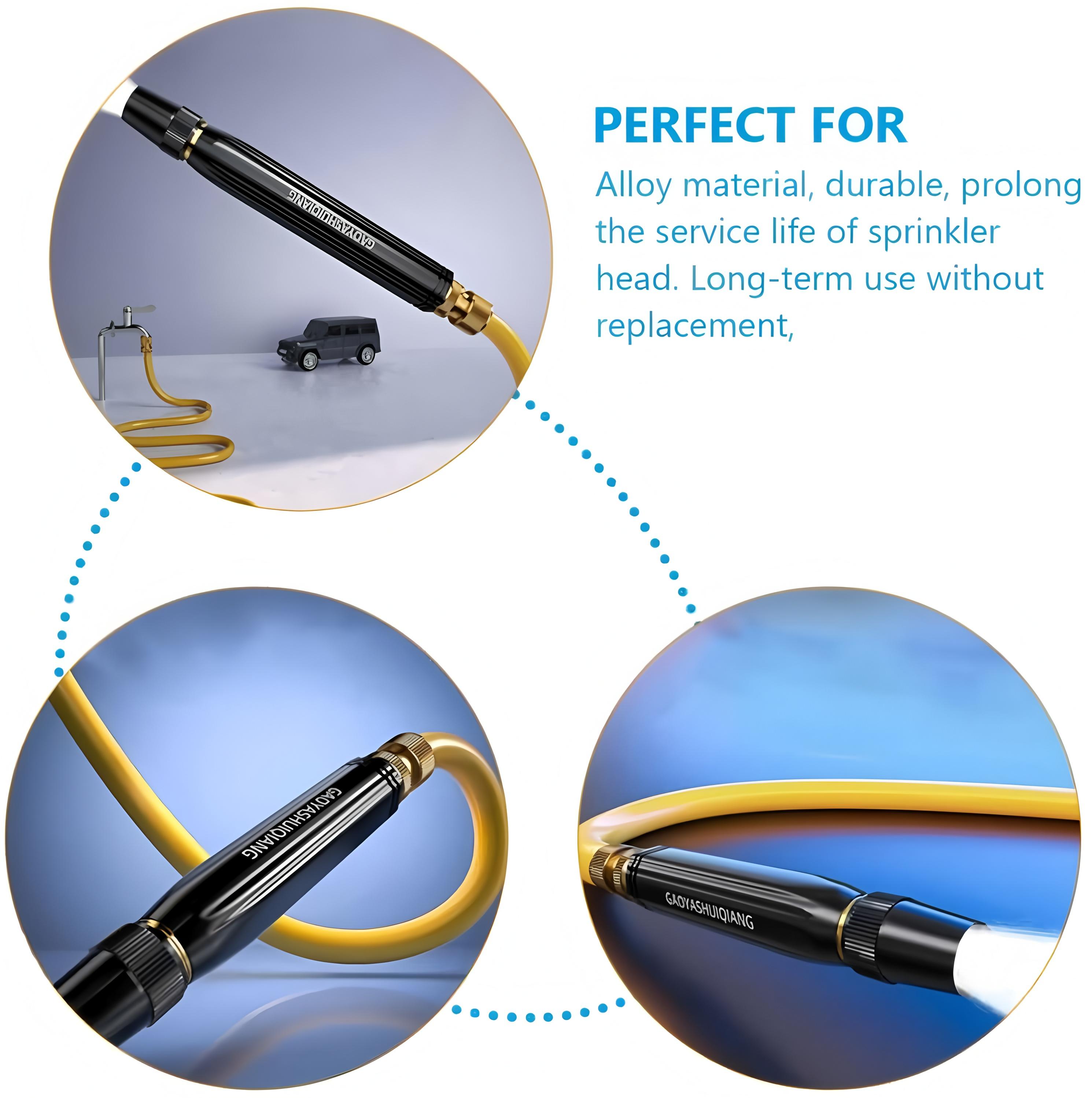 Metal Black Diamond Water Gun with 3 Connectors & 10 Meter Hose, High Pressure for Gardening, Car Wash & Cleaning, Ideal for Plant Watering and Landscaping, Mobile Car Detailing Equipment