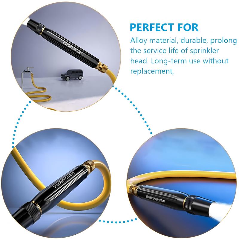 Metal Black Diamond Water Gun with 3 Connectors 10 Meter Hose High Pressure for Gardening Car Wash Cleaning Ideal for Plant Watering and Landscaping