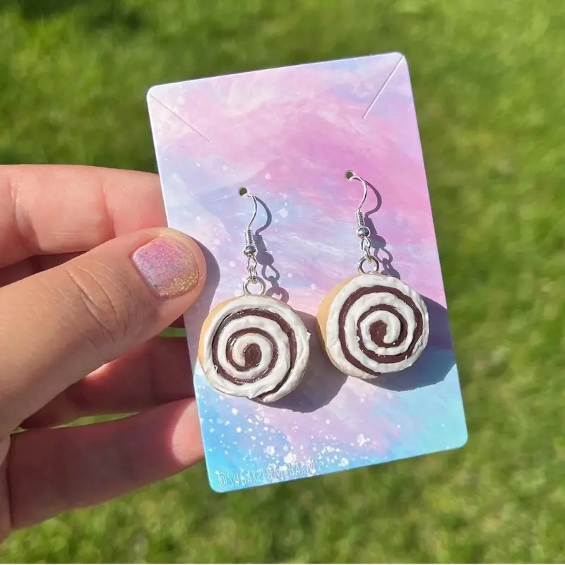 Cinnamon Roll Earrings/Keychain