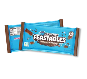 Feastables by MrBeast - Hot Cocoa Crunch - Limited Edition Drop - Chocolate, Candy, Cocoa Sweet & Crunchy Snack, Fairtrade Certified, Kosher, Perfect for Gifting or Snacking