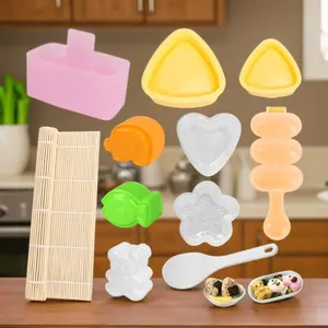 A Set of 10 Pcs Cute Onigiri DIY Rice Ball Molds,Animal Decorating,Triangle Shapes,Bento Sushi Maker Tool,Ideal for for Home & Restaurant,New Year Gifts,Hand Tools Kits