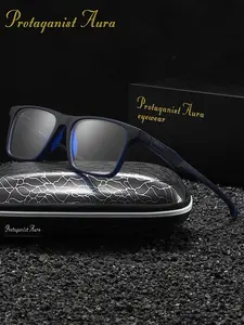 Protagonist Aura Ultra Light Tr90 Square Frame Neutral Wind Anti Blue Light Glasses Effectively Reduce Blue Light When Watching Computer Games, Fashionable Decoration For Campus Activities