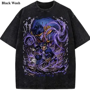 Jotaro Kujo Vintage Wash Tee, JoJo’s Bizarre Adventure T-shirt, Anime Graphic Tees, Unisex Shirt, Anime Gift For Fan, Gym Workout Shirt, Menswear Womenswear Crew Neck Oversize Fit Heavy Cotton