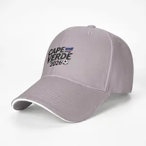 (G6)Cape Verde 2026 Soccer Fan Baseball Cap White Black Piping Brim Ha