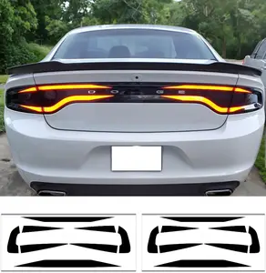 for Dodge Charger 2015-2024 Tail Light Race Track Bat Vinyl Overlay Decal Cover Gloss Black, for Dodge Charger Exterior Accessories tail  light  tint