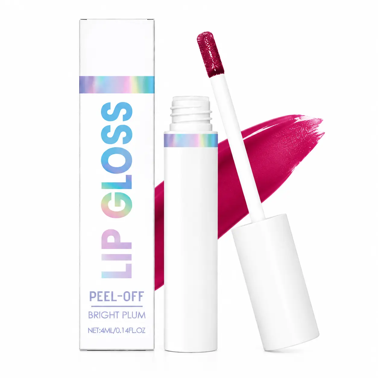 Peel Off Lip Gloss - Long Lasting, Waterproof, Transfer-Proof & Kiss-Proof Stain, Warm Rose Shade, 0.14 fl.oz, Lightweight, Compact, Gentle Daily Lip Care Cosmetic