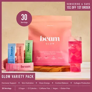 Beam Glow Variety Pack — 30 Single-Serve Sticks for Women’s Hormone Balance, Skin, Hair & Nail Support (Strawberry Kiwi, Raspberry, Blue Raspberry, Watermelon Superblend)| DealsForYouDays
