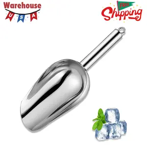 Metal Ice Scoop 6 Oz，Kitchen Ice Scooper for Ice Maker