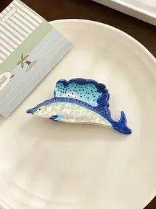 Cute Cartoon Ocean Animal Hair Clip, Creative Large Sharp Mouth Fish Hair Claw, Shark Hair Accessory for Summer Beach Vacation