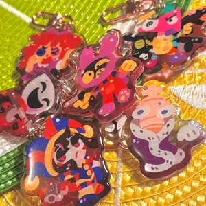 The Amazing Digital Guns? TADC Glitter Acrylic Keychains - Pomni Jax Ragatha Kinger Caine Zooble Gangle