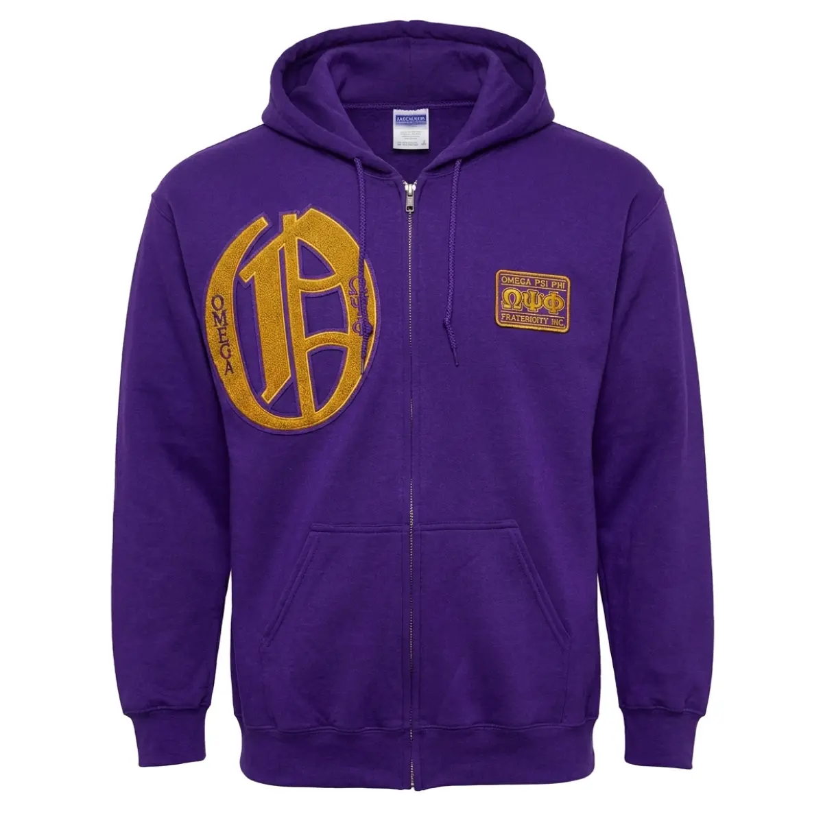 Omega Psi Phi - Chenille O Zip Hoodie | House of Greeks