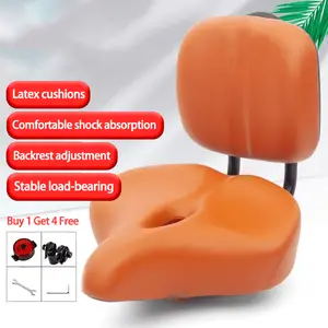 Extra Wide Trike Seat Cushion with Backrest – Soft Breathable Brown Seat Pad – Thickened Comfortable Padding for Long Distance Riding – Fits Tricycles & Outdoor Utility Bikes