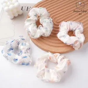 Colorful polka dots Tulle Scrunchie,Sheer Mesh Oversize Scrunchie,Elastic Hair Tie,Double layered Fluffy Scrunchies,Valentine's Day Gifts