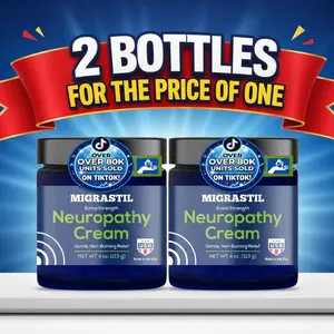 2 Bottles Migrastil Neuropathy Cream - Soothing Cream for Feet, Legs, Hands, Etc. Aloe Shea Butter Gentle Clove Moisturizing Body Care Daily