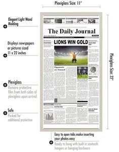 Newspaper Frame | Americanflat | No Mat | Shatter-Resistant Glass | Wall Display