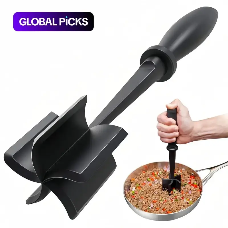 🤤 Oddly satisfying, perfectly even meat. Heat Resistant Meat Smasher | Ground Turkey Chopper Tool, Nylon Mix and Chop Spatula, Non-Stick Utensil, Kitchen Tools (Pan Not Included)