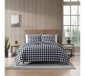 Eddie Bauer Mountain Plaid Black Twin Duvet Cover Set